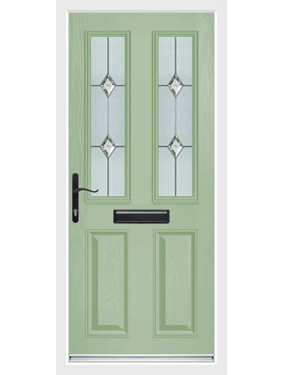 Chartwell green twin vertical traditional composite door