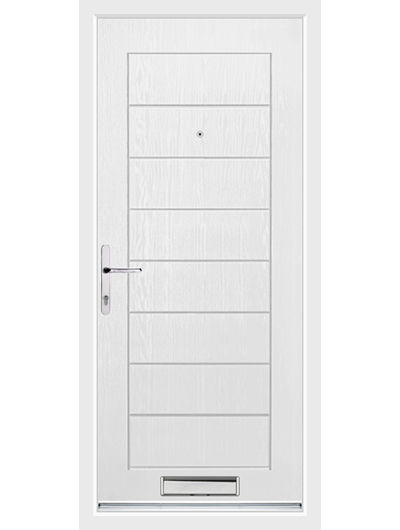White solid Monza composite door with spyhole