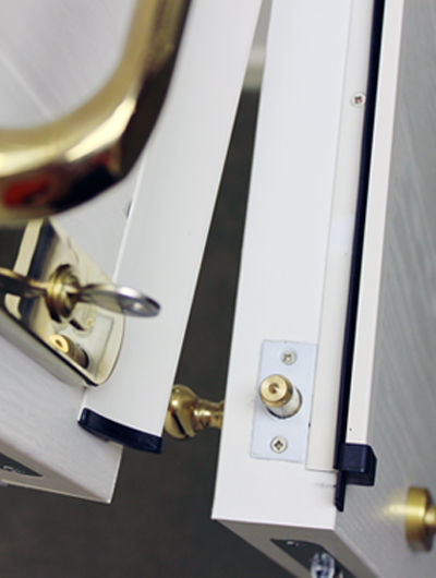 Close-up of dealbolt within a composite stable door