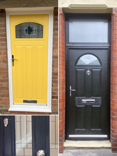 Triple glazed composite doors with different colour and hardware options