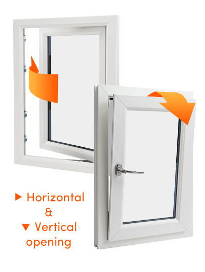 Diagram of a tilt and turn UPVC window