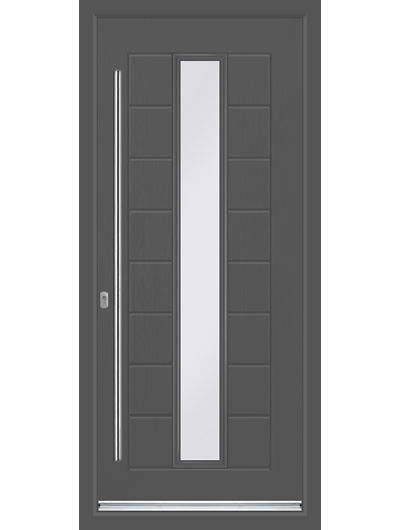 Anthracite grey Monza Glazed Centre composite door with bar handle