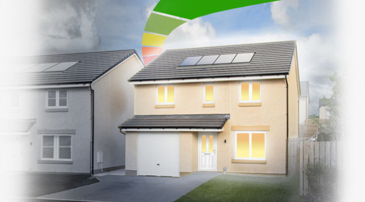 Energy efficient home with glowing windows