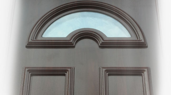 Close-up of a traditional UPVC door