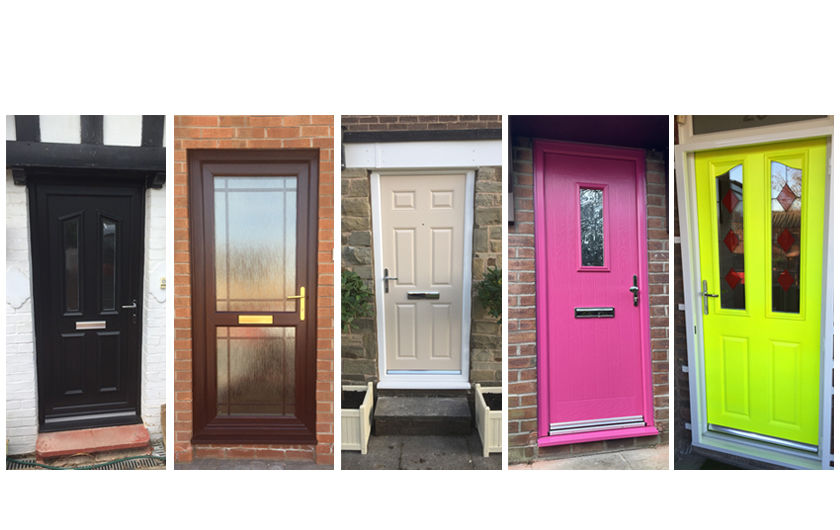UPVC and composite doors in various colours