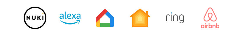 Ultion Nuki App logo and logos of compatible smart home apps
