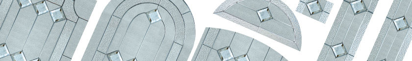Cameo glass panels in various shapes