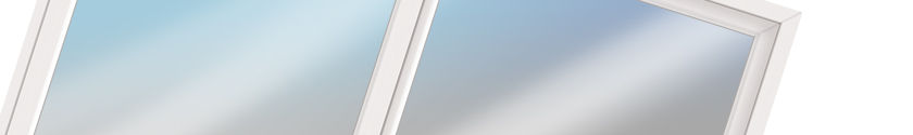 Section of white UPVC sliding patio doors