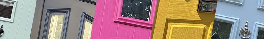 Composite and UPVC doors in assorted colours