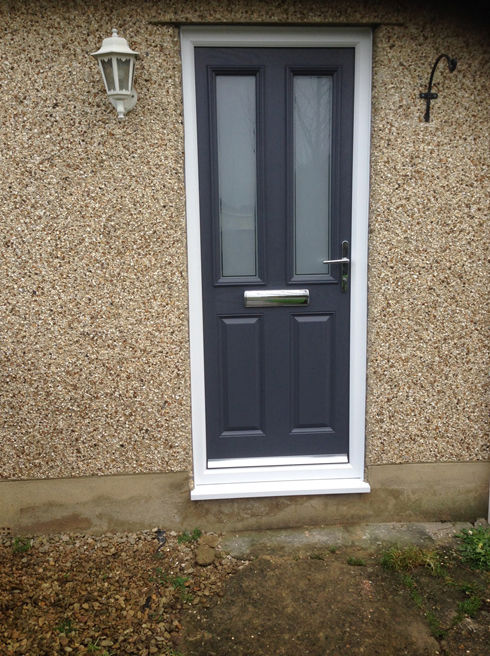 Dorset custom glass slate grey composite front door