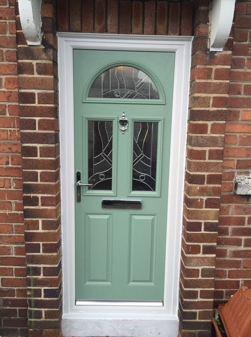 Lothian Zinc Art Abstract chartwell green composite front door