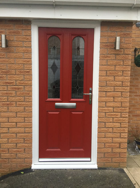 Somerset Black Sextet red composite front door