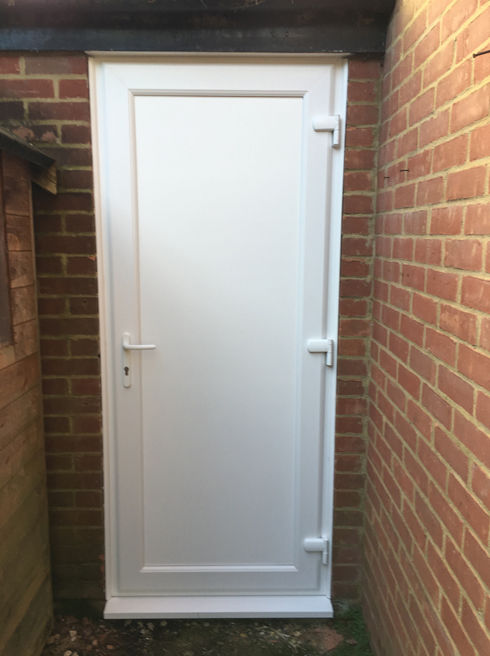Full flat white upvc back door