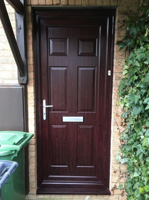 Harrow Solid rosewood upvc front door