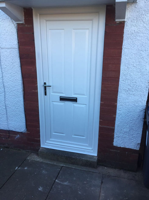 Leeds Solid white upvc back door