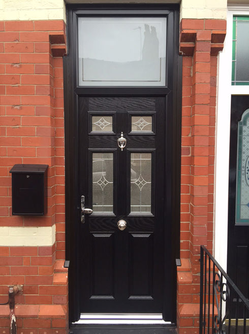 Northumberland Zinc Art Elegance black composite back door with toplight