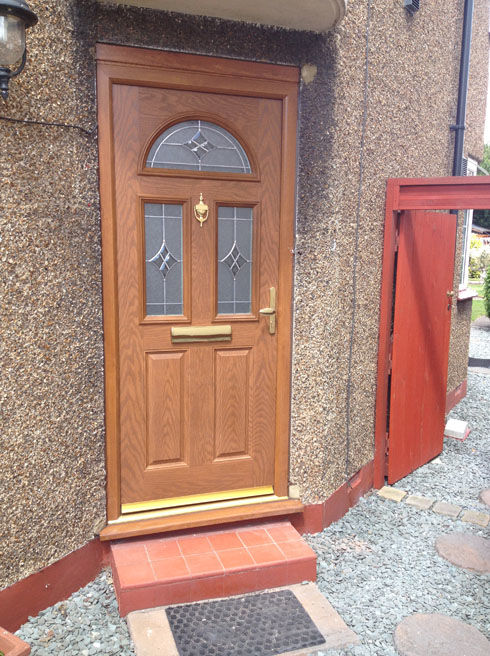 Lothian Zinc Art Elegance oak composite front door