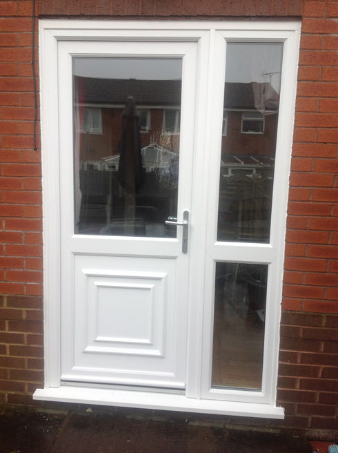 Brent Attina white upvc back door with side panel
