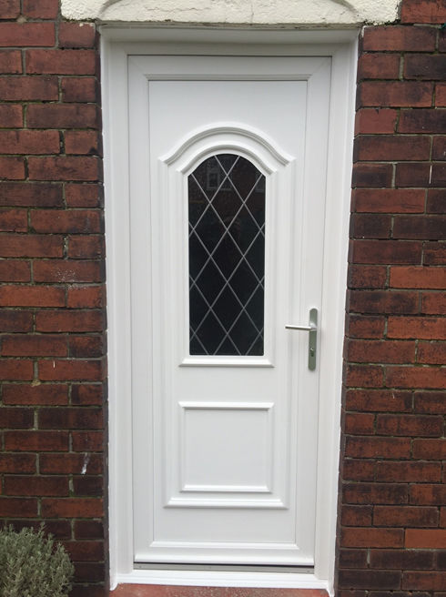 Oxford Diamond Lead white upvc back door