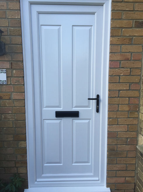 Leeds Solid white upvc front door