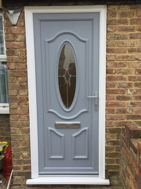 Haringley Pompei light grey upvc front door