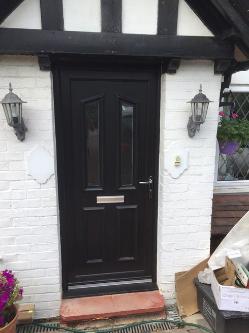 Croydon Elbe black upvc front door