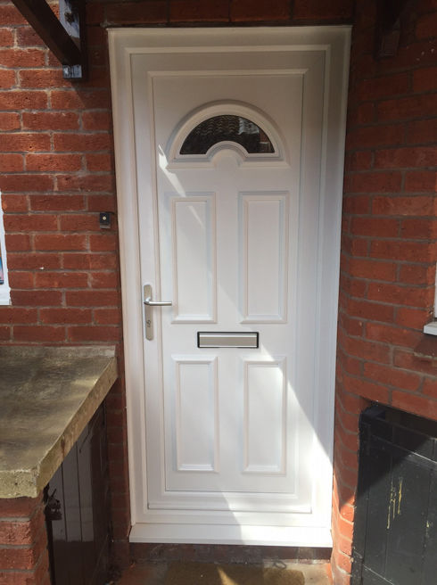 Enfield Lyon white upvc front door