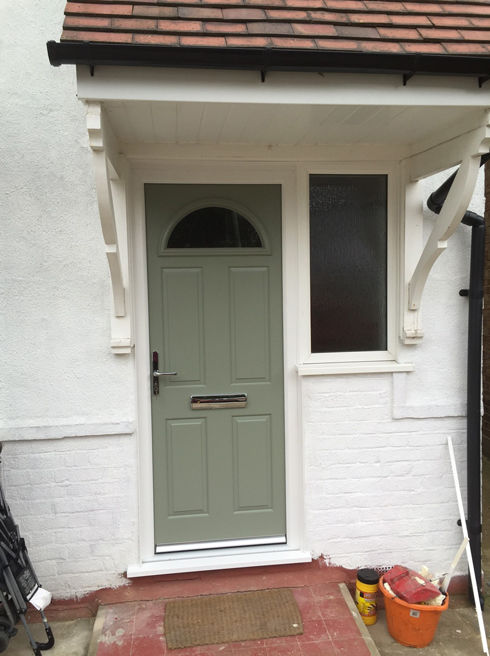 Surrey Anice olive composite front door with flag window