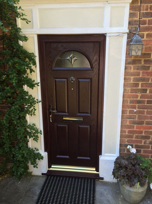 Surrey Crystal Tulip rosewood composite front door
