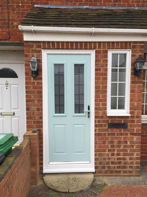Dorset Box Lead duck egg blue composite back door