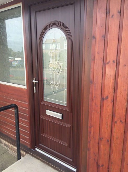 Lewisham Crown mahogany upvc front door