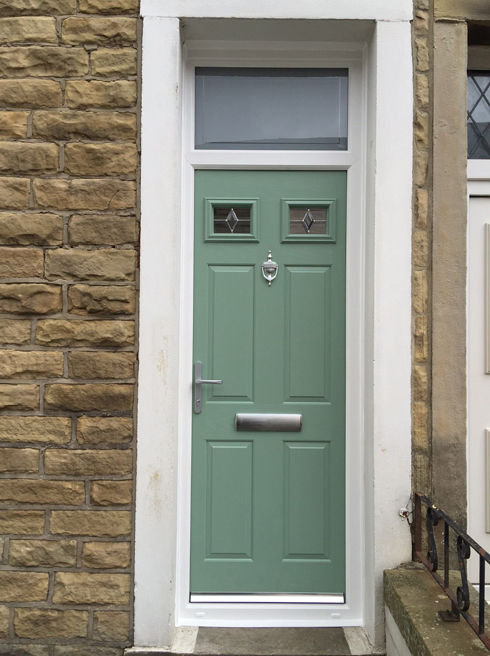 Sussex Prism chartwell green composite front door with toplight