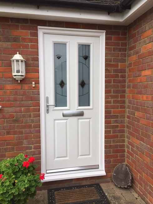 Dorset Black Cavana white composite front door