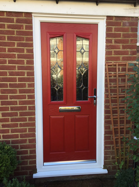 Wiltshire Clear Diamond red composite front door