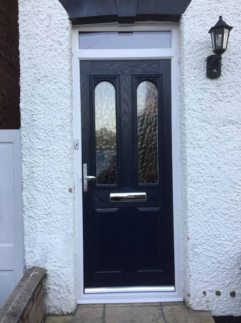 Somerset Anice blue composite front door with toplight