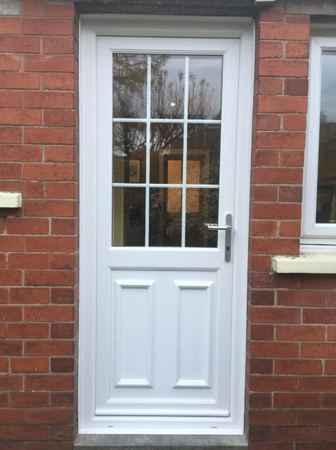 Nottingham Georgian Bar white upvc back door