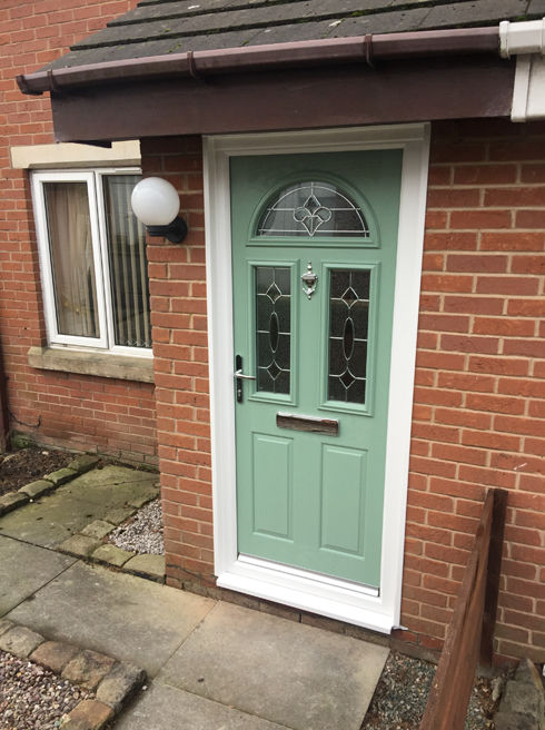 Lothian Silver Triple Glass chartwell green composite front door