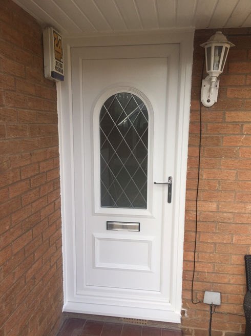 Lewisham Diamond Lead white upvc front door