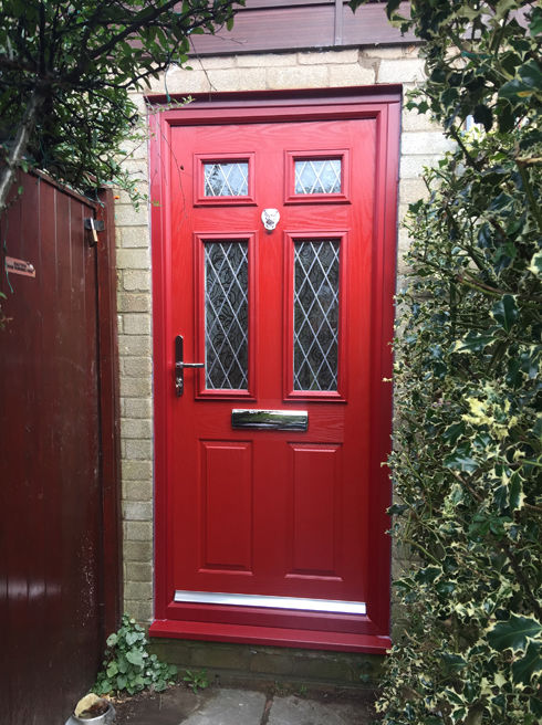 Northumberland Diamond Lead red composite front door