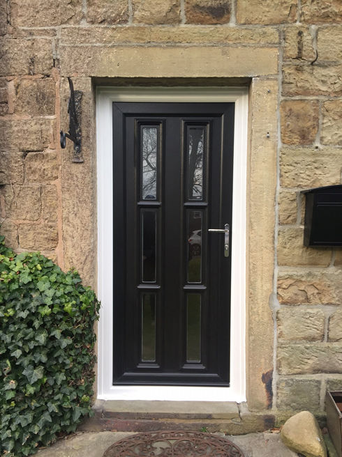 Havering Arbon 6 black upvc back door