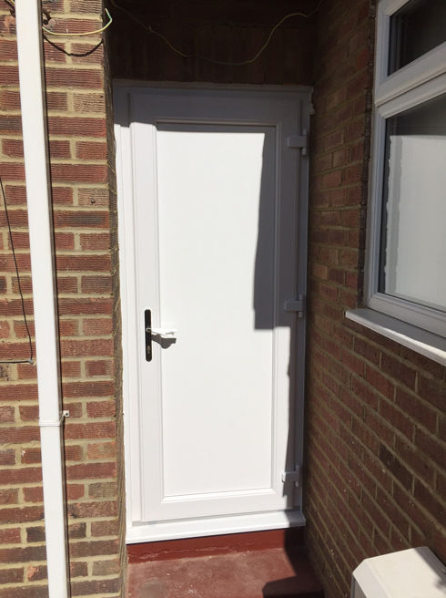 Full Flat white upvc back door