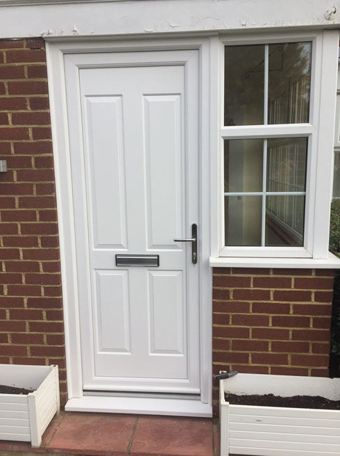 Leeds Solid white upvc front door