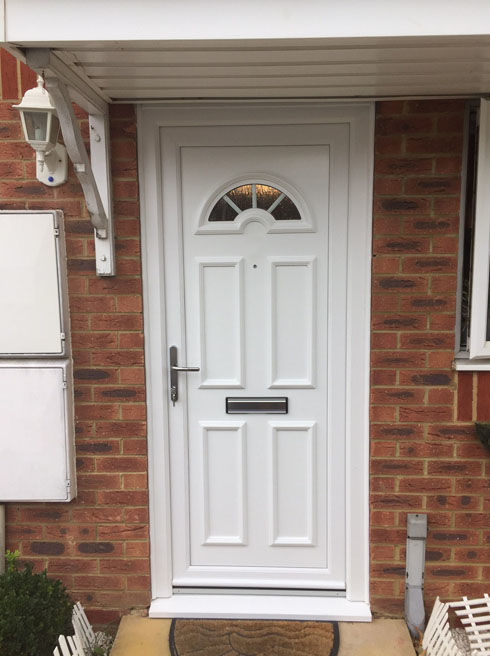 Enfield Georgian Bar white upvc front door
