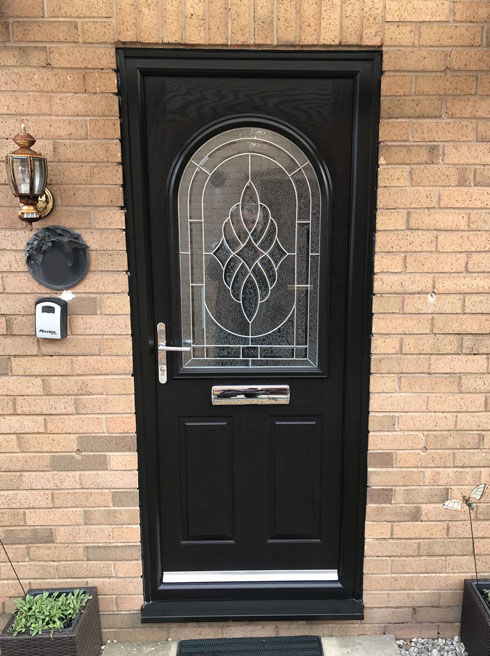 Devon Zinc Art Elegance black composite front door