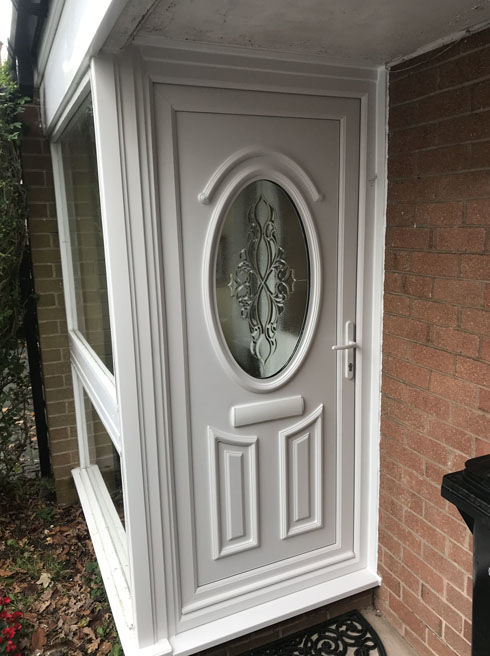 Derby Mira white upvc front door