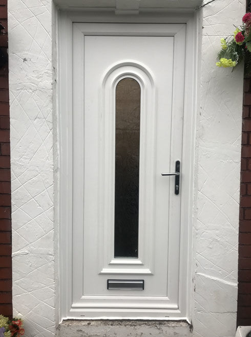 Waltham Elore white upvc front door