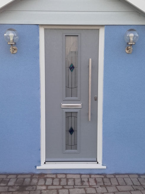 Tyne Blue Elba silver grey composite front door