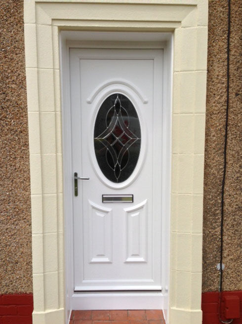 Derby Arno white upvc front door