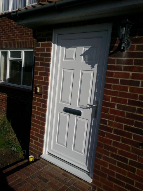 Harrow Solid white upvc front door