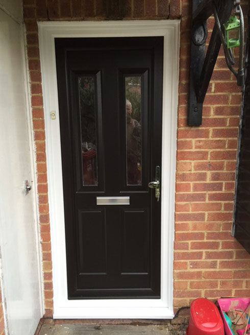 Leeds Sella black upvc front door